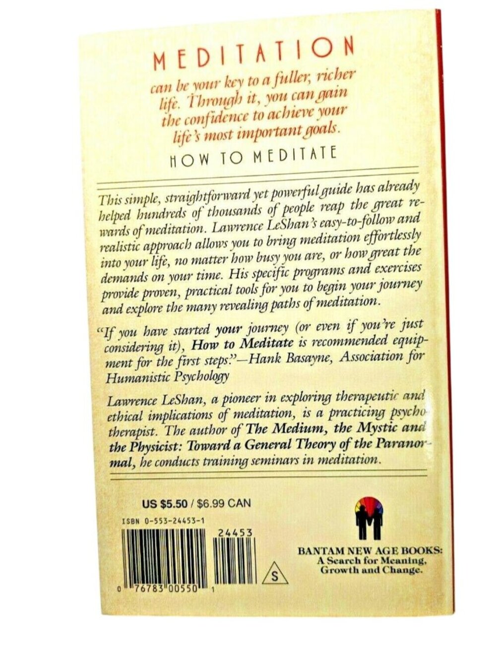How To Meditate By Lawrence LeShan Paperback Self-Discovery Guide - Picture 2 of 3